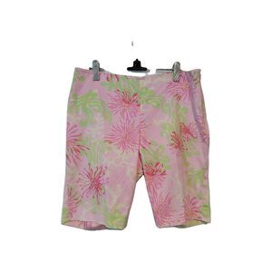 Lilly Pulitzer Resort Fit Bermuda Shorts sz 6 Pink Green Starfish Coral Pattern